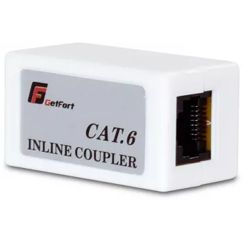 GETFORT RJ45 Cat.6 UTP inline spojka konektor samica na konektor samica čierna