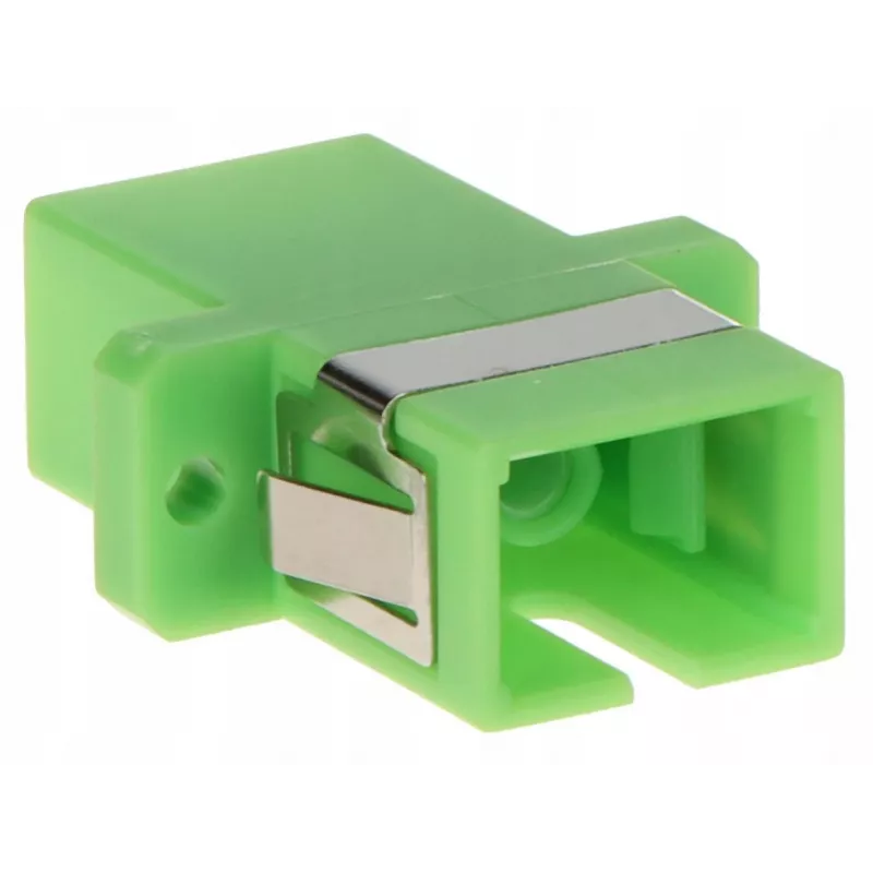 GETFORT SC/APC Simplex optický adaptér, Singlemode, zelený, prírubová montáž