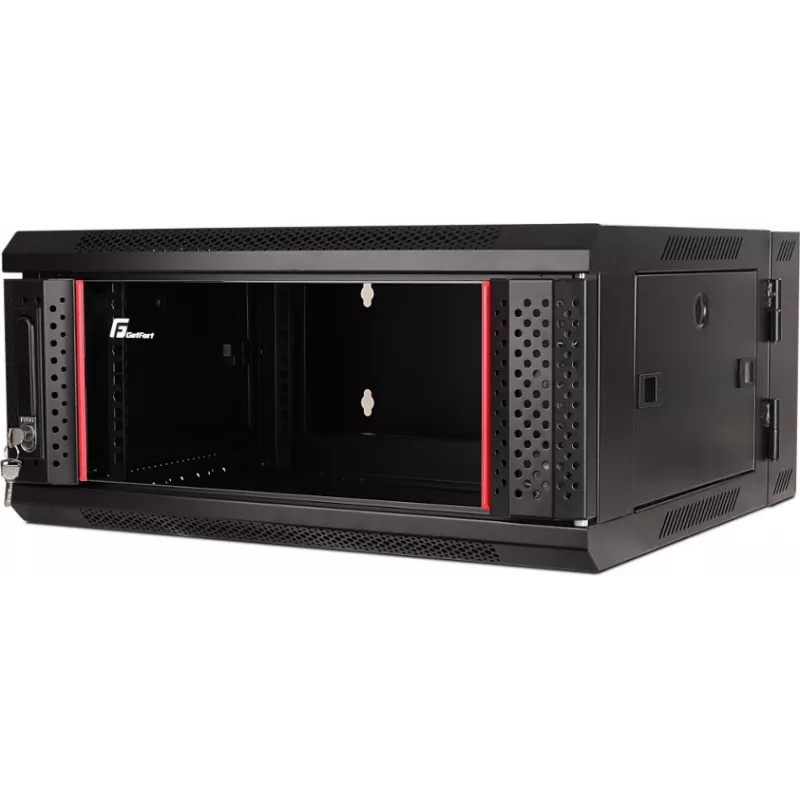 GETFORT WGF04-65EH-DGB 19 inch 4U nástenný rozvádzač, dvojdielny, 600x550 mm, čierny