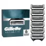 Gillette Intimate náhradné žiletky, 6 čepelí, čierna, holenie mužského intímneho ochlpenia