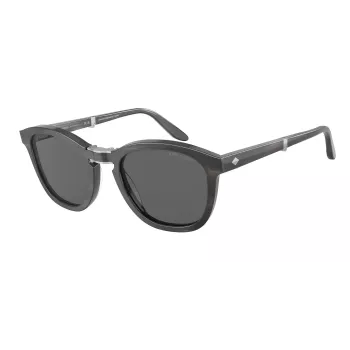 Giorgio Armani pánske AR8170-5964B1 Havana acetátové hranaté slnečné okuliare s modrými gradientovými šošovkami