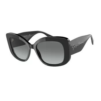 GIORGIO ARMANI slnečné okuliare AR8150-500111 pánske čierny acetátový rám sivé polykarbonátové šošovky 53/18/140 mm