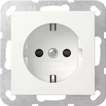 GIRA 418303 SCHUKO zásuvka so zvýšenou ochranou proti dotyku, System 55, čisto biela lesklá