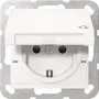 Gira 441427 SCHUKO zásuvka s vyklápacím krytom, System 55, čistobiela