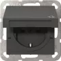 Gira 441428 SCHUKO zásuvka s vyklápacím krytom a Safety Plus, System 55, antracit