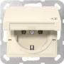 Gira 445401 SCHUKO zásuvka s vyklápacím krytom, System 55, krémovobiela lesklá