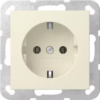 Gira 446601 SCHUKO zásuvka podomietková bez čeľustí System 55 krémovo biela lesklá