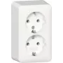 GIRA 478013 2-násobná SCHUKO zásuvka s montážnou doskou, na omietku, čistá biela