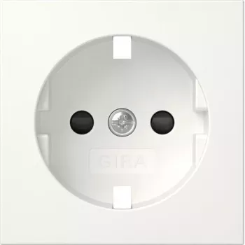 Gira 492103 kryt pre zásuvku SCHUKO s vyklápacím krytom, System 55, čistobiela