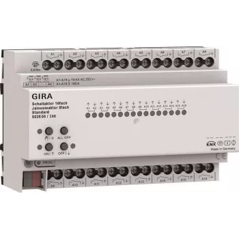 Gira KNX spínací a žalúziový/roleta aktor 16/8-násobný 16 A REG Plus s KNX Secure 502800