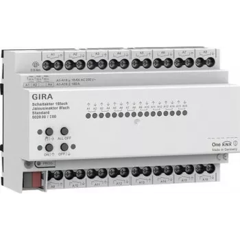 Gira KNX spínací a žalúziový/roleta aktor 16/8-násobný 16 A REG Plus s KNX Secure 502800