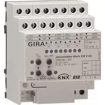 GIRA žalúziový aktor 4-násobný REG KNX/EIB 230V AC 103900