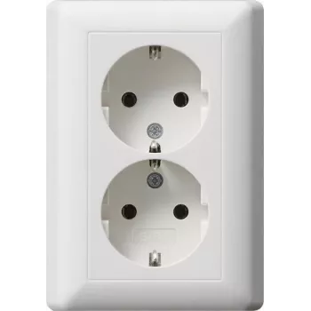 Gira Standard 55 dvojitá SCHUKO zásuvka čistobiela matná (078804)