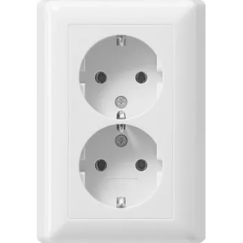 Gira Standard 55 dvojitá SCHUKO zásuvka, čistobiela, push-in svorky, bez príchytiek 078803