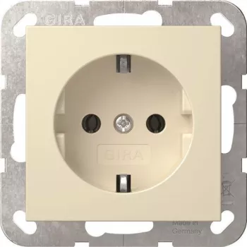 Gira System 55 zásuvka SCHUKO krémovobiela (418801)