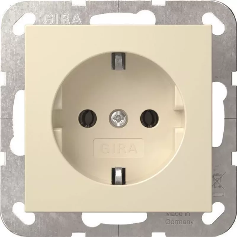 Gira System 55 zásuvka SCHUKO krémovobiela (418801)