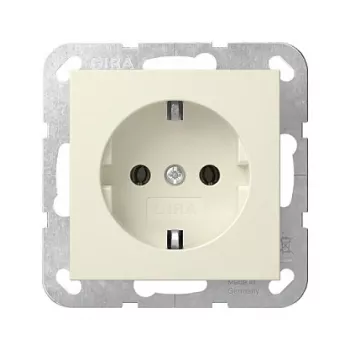 Gira System 55 zásuvka SCHUKO krémovobiela (418801)