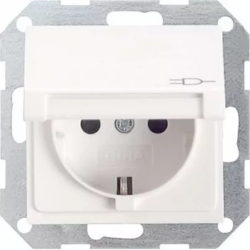 Gira System 55 Schuko zásuvkový modul, čisto biely lesklý, 16 A, 250 V, skrutkové svorky, podomietková montáž 045403