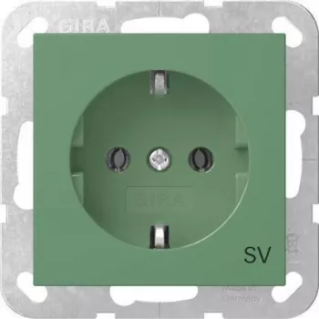 Gira System 55 SCHUKO zásuvkový modul so zvýšenou ochranou proti dotyku, zelený 4188107