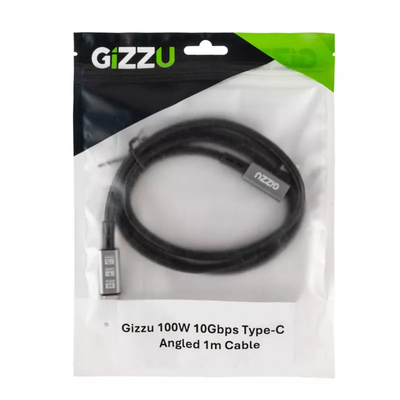Gizzu 100W 10Gbps Type-C uhlový kábel 1m