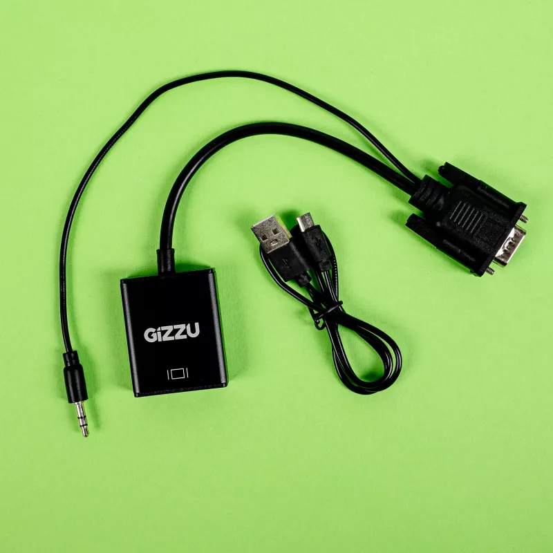 Gizzu 1080P VGA na HDMI adaptér so zvukom