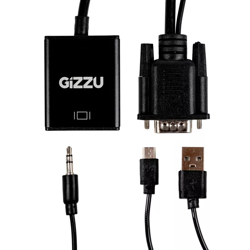 Gizzu 1080P VGA na HDMI adaptér so zvukom