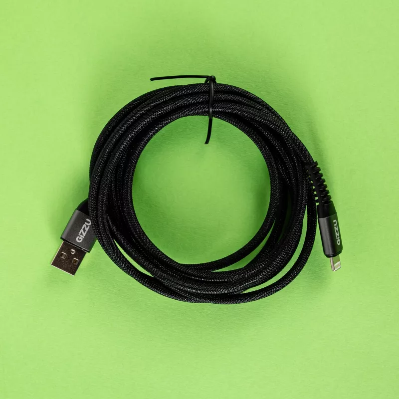 GIZZU 12W USB na Lightning 2m kábel – MFi certifikované rýchle nabíjanie a synchronizácia