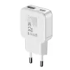 Gizzu 2-portová 30W GaN nástenná nabíjačka USB-C PD + USB-A QC biela