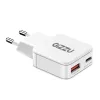 Gizzu 2-portová 30W GaN nástenná nabíjačka USB-C PD + USB-A QC biela