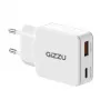 Gizzu 2-portová 45W GaN nástenná nabíjačka USB-C PD & USB-A QC biela