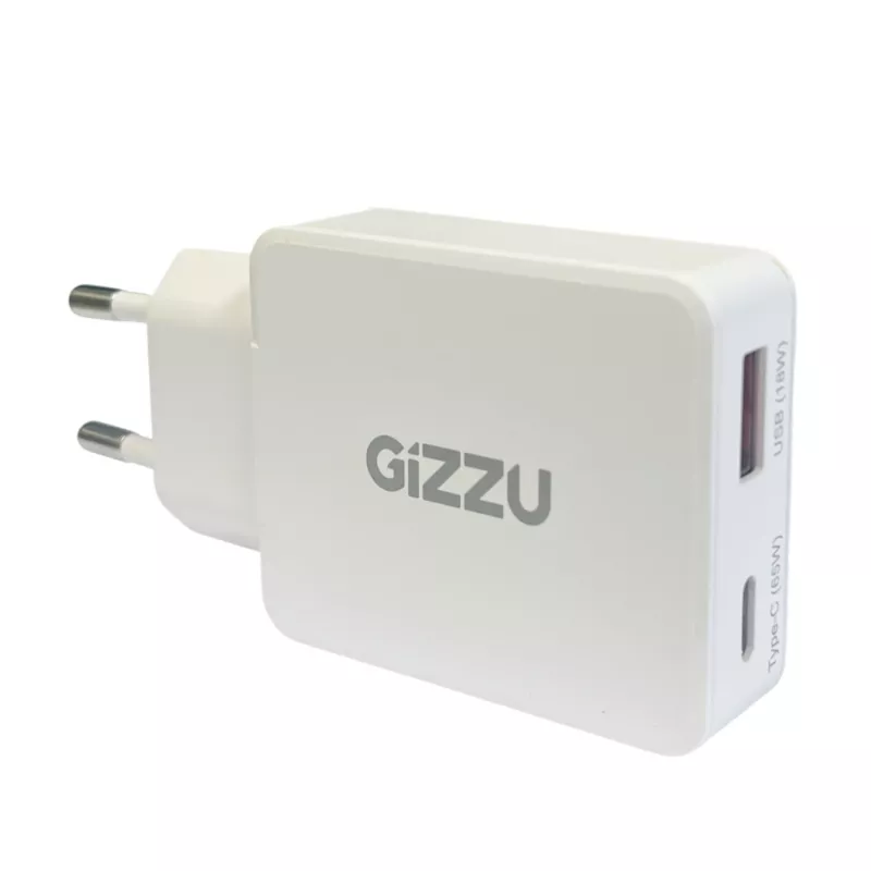 Gizzu 2-port 65W GaN nástenná nabíjačka