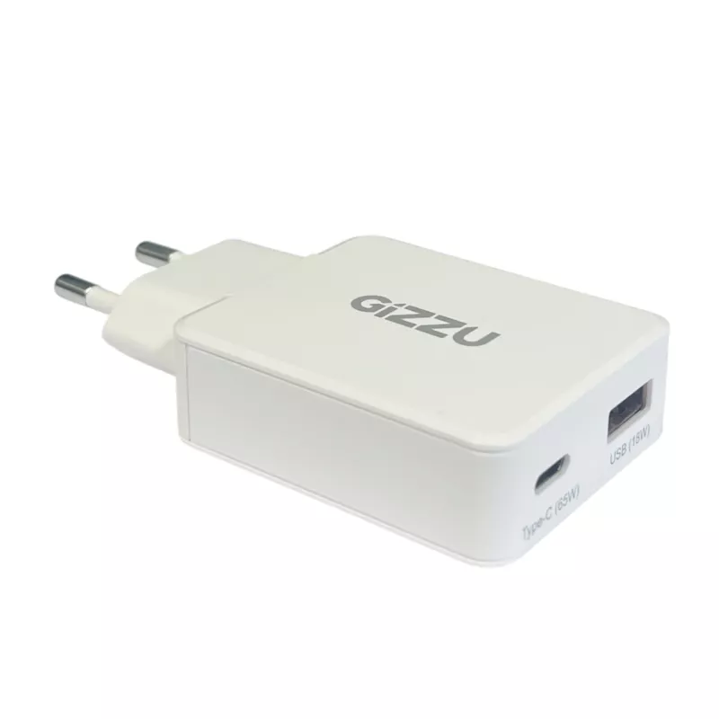 Gizzu 2-port 65W GaN nástenná nabíjačka