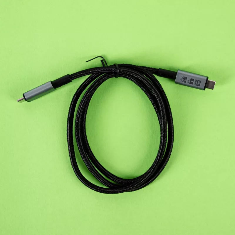 GIZZU 240W 20Gbps USB-C na USB-C pletený kábel 1m čierna