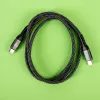 GIZZU 240W 480Mbps USB-C na USB-C pletený kábel 1m čierna