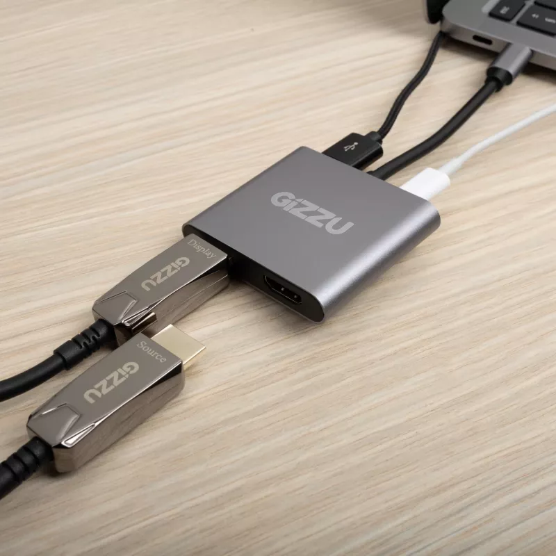 Gizzu 4-in-1 Type-C na dvojitý HDMI hub