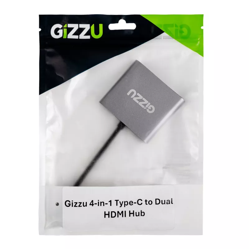 Gizzu 4-in-1 Type-C na dvojitý HDMI hub