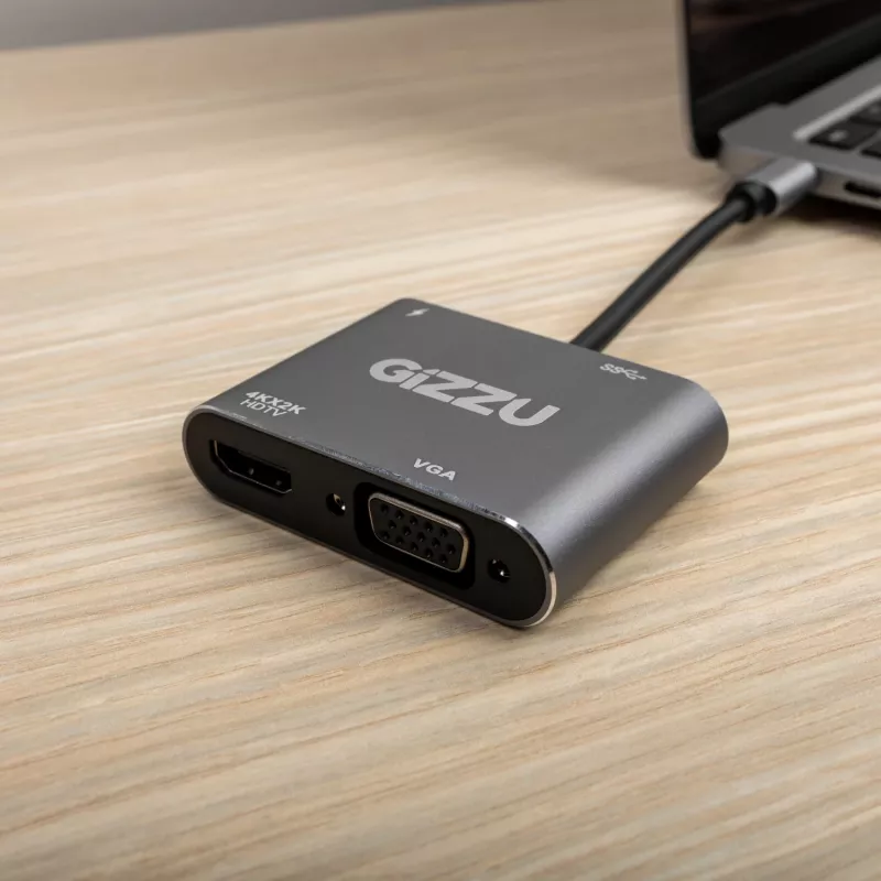Gizzu 4-in-1 Type-C na HDMI/VGA/USB3.0 hub