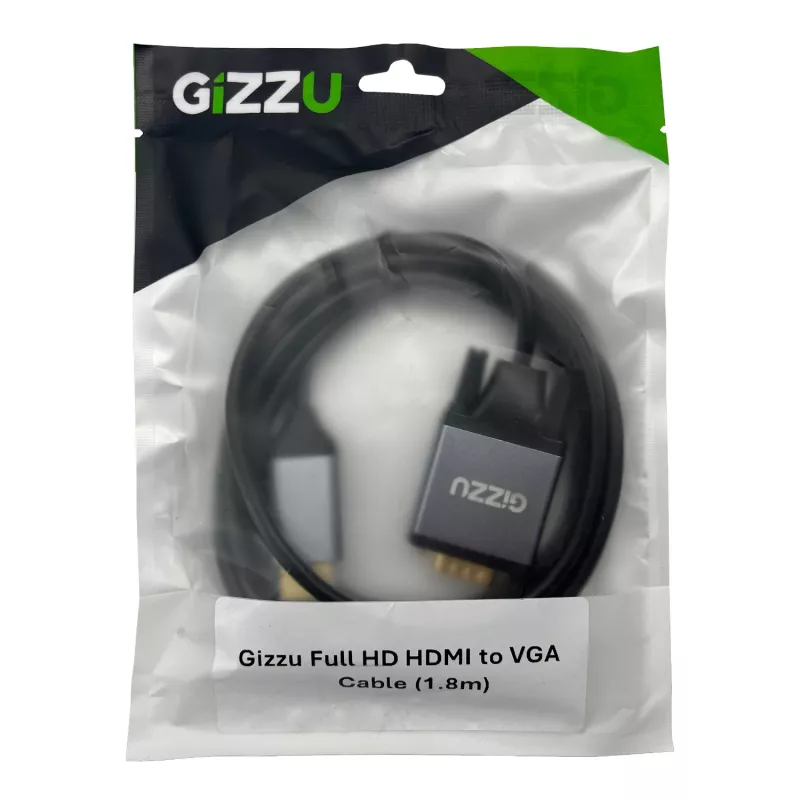 Gizzu Full HD HDMI na VGA kábel (1,8 m) - čierna