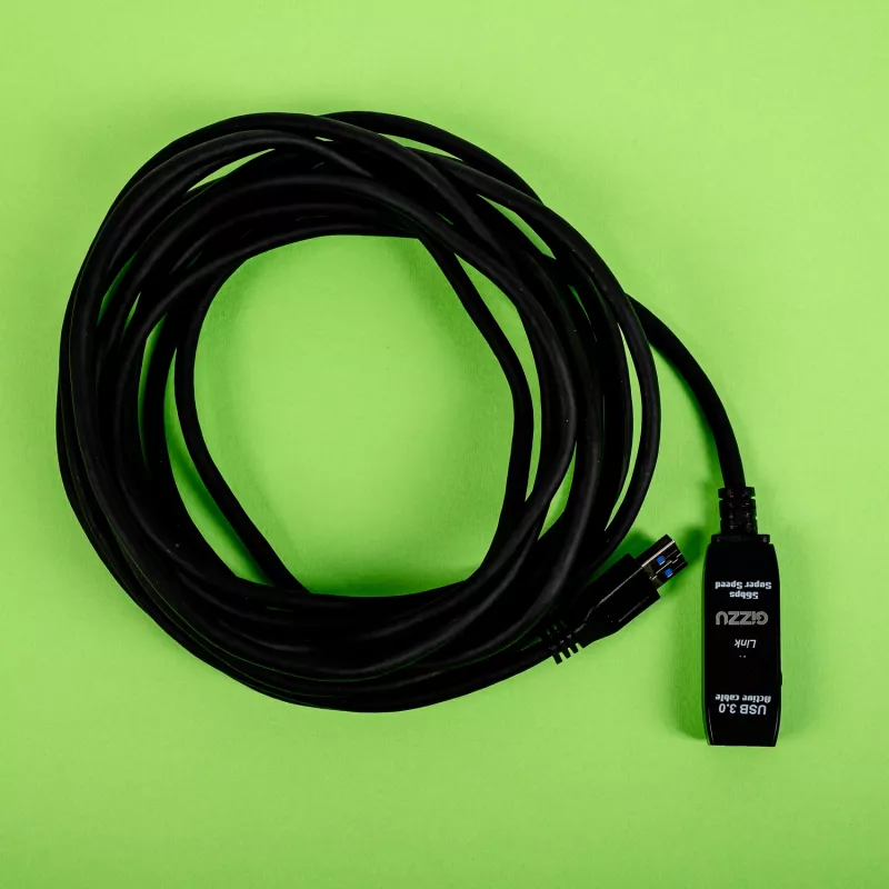 Gizzu USB 3.0 aktívny predlžovací kábel 5m - čierny