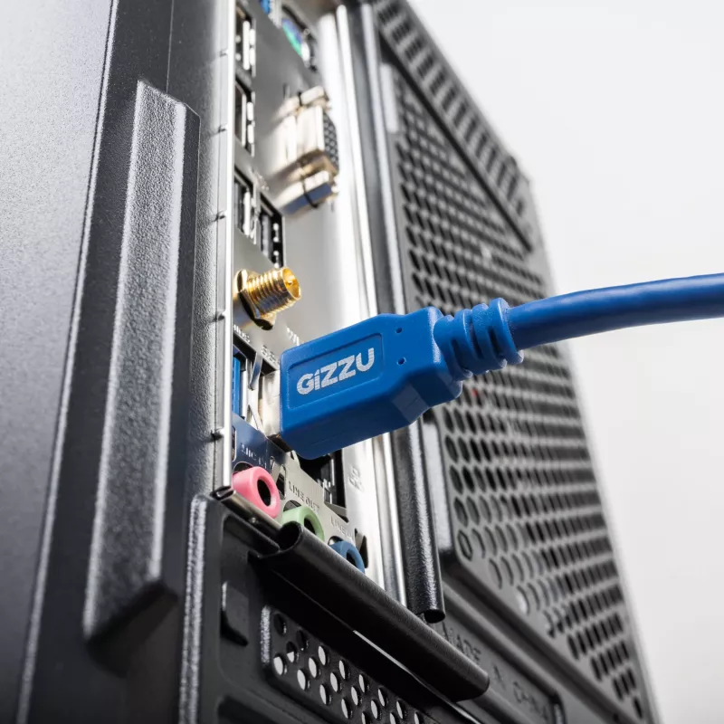 Gizzu USB 3.0 predlžovací kábel 2m – 5Gbps, konektor samec na konektor samica, čierny