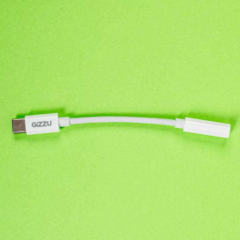Gizzu USB Type-C na 3,5 mm AUX audio adaptér - biela