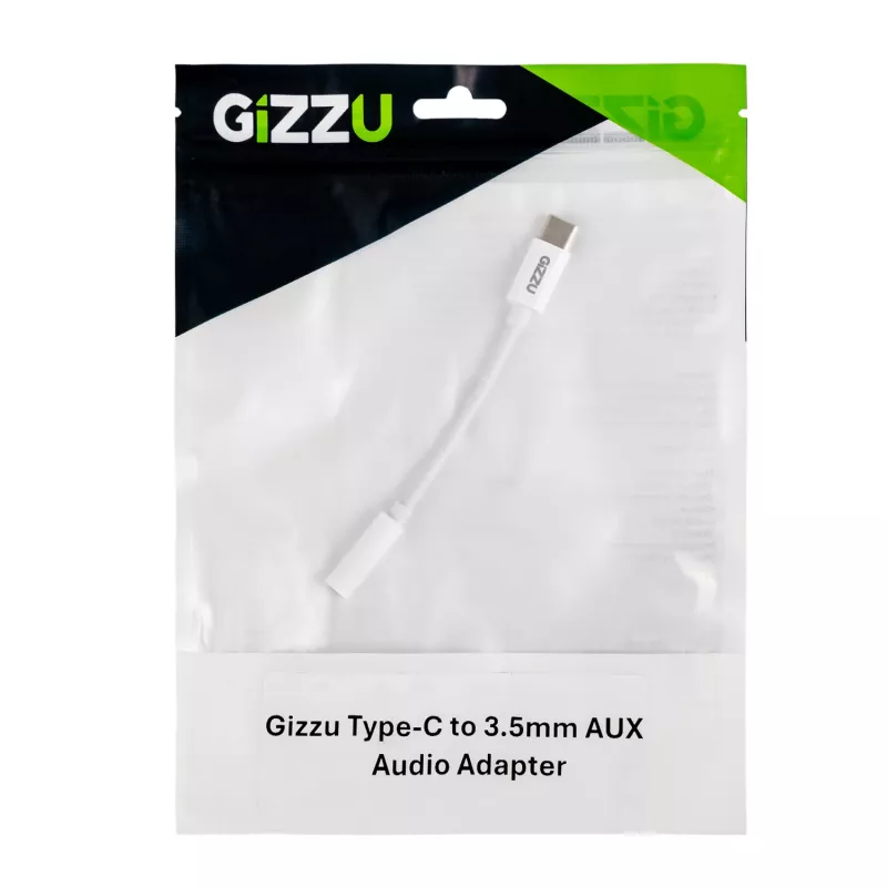Gizzu USB Type-C na 3,5 mm AUX audio adaptér - biela