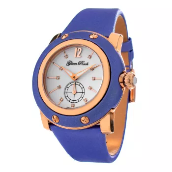 GLAM ROCK GR10050 Miami Collection dámske hodinky 46mm biely kožený remienok Swiss Quartz