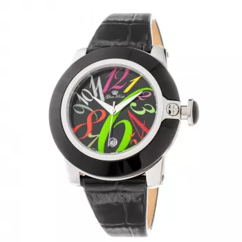 GLAM ROCK dámske hodinky GR32018-BB (44mm) - Swiss Quartz, čierna keramická luneta, silikónový remienok