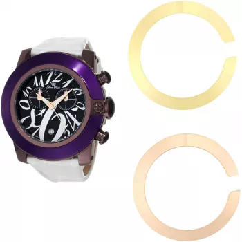 GLAM ROCK dámske hodinky GR32112 (44mm) - Swiss quartz, biela keramická luneta, silikónový remienok