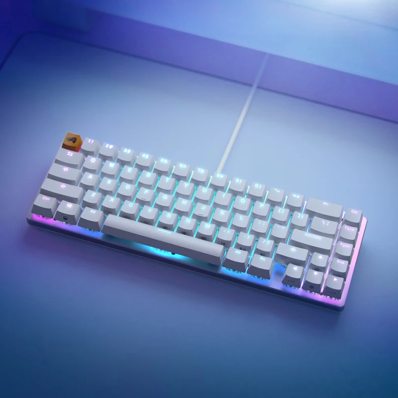 Glorious GMMK 2 Compact klávesnica - Fox Switches, nordické rozloženie, biela