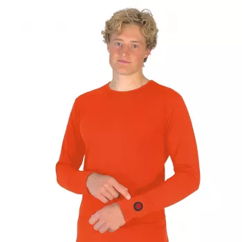 Glovii GJ1RM vyhrievané tričko ako spodná vrstva, dlhý rukáv, okrúhly výstrih, 92 % polyester, 8 % elastan