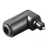 Goobay 11925 Toslink digitálny audio adaptér 90° uhlový optický audio adaptér samica na samca čierny