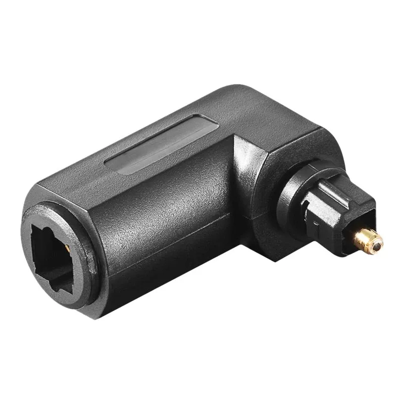 Goobay 11925 Toslink digitálny audio adaptér 90° uhlový optický audio adaptér samica na samca čierny