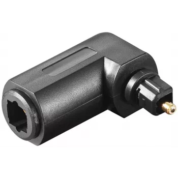 Goobay 11925 Toslink digitálny audio adaptér 90° uhlový optický audio adaptér samica na samca čierna